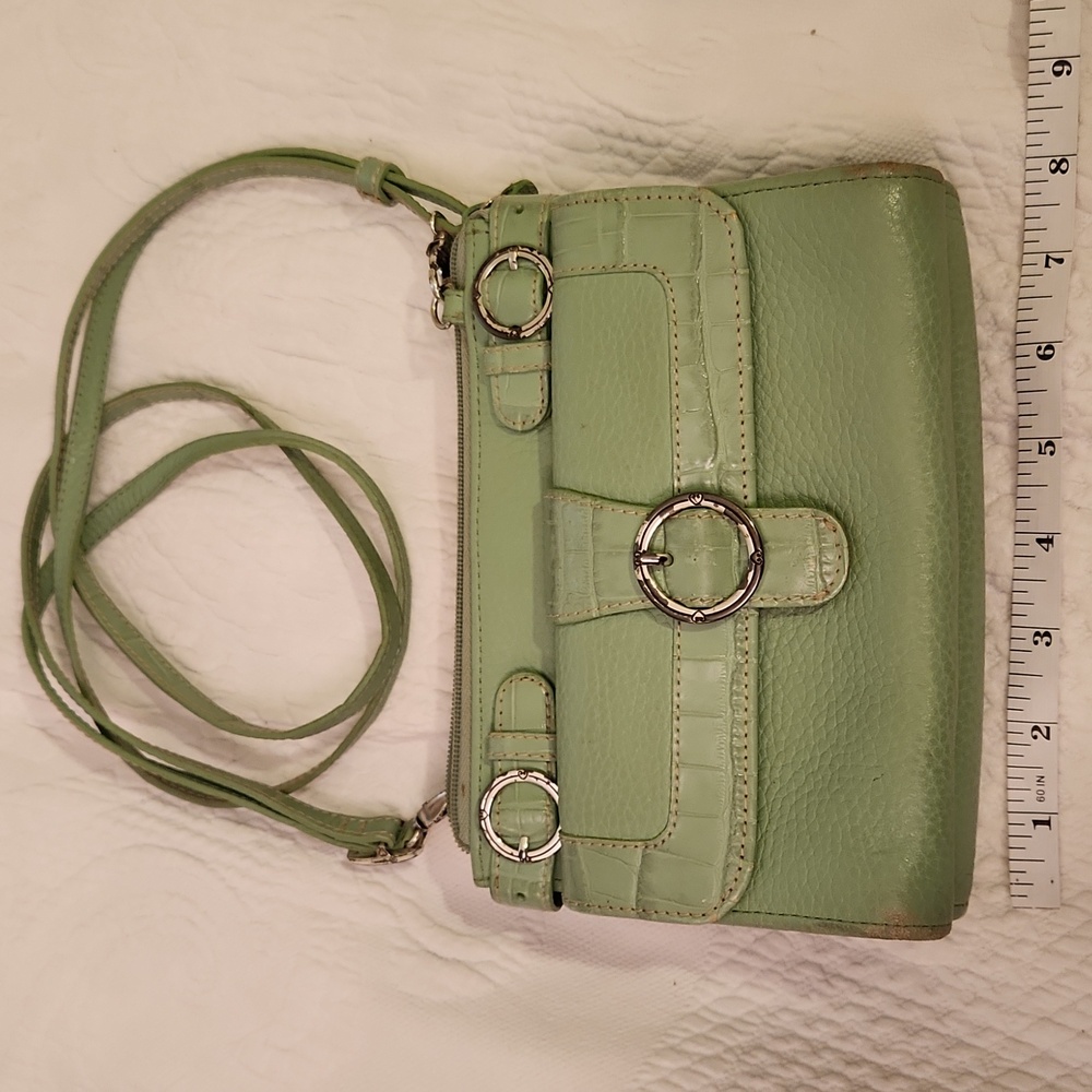 Brighton Mint Green Leather Crossbody Bag